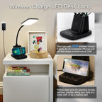 Desk Lamp, LED Desk Lamps for Home Office, Wireless Charger Small Desk