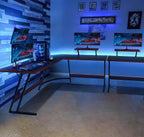L Shaped Gaming Desk Computer Corner Desk PC Gaming Desk Table with