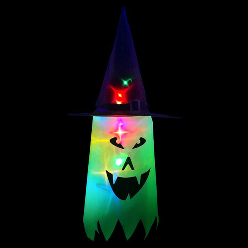 Halloween Colorful Glowing Wizard Hats Decorative Accessory